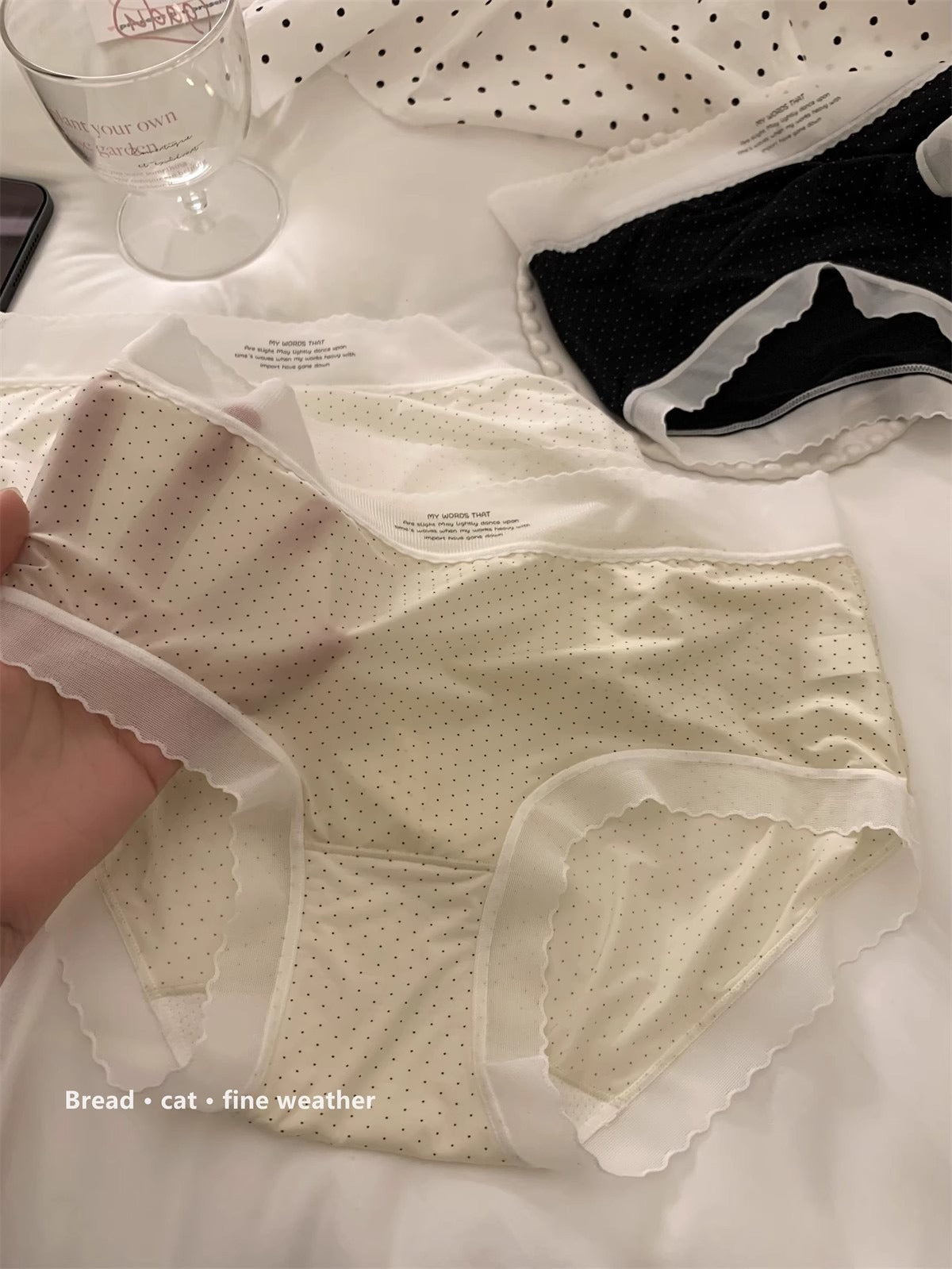 Dotted Ice Silk Buttermilk Panties