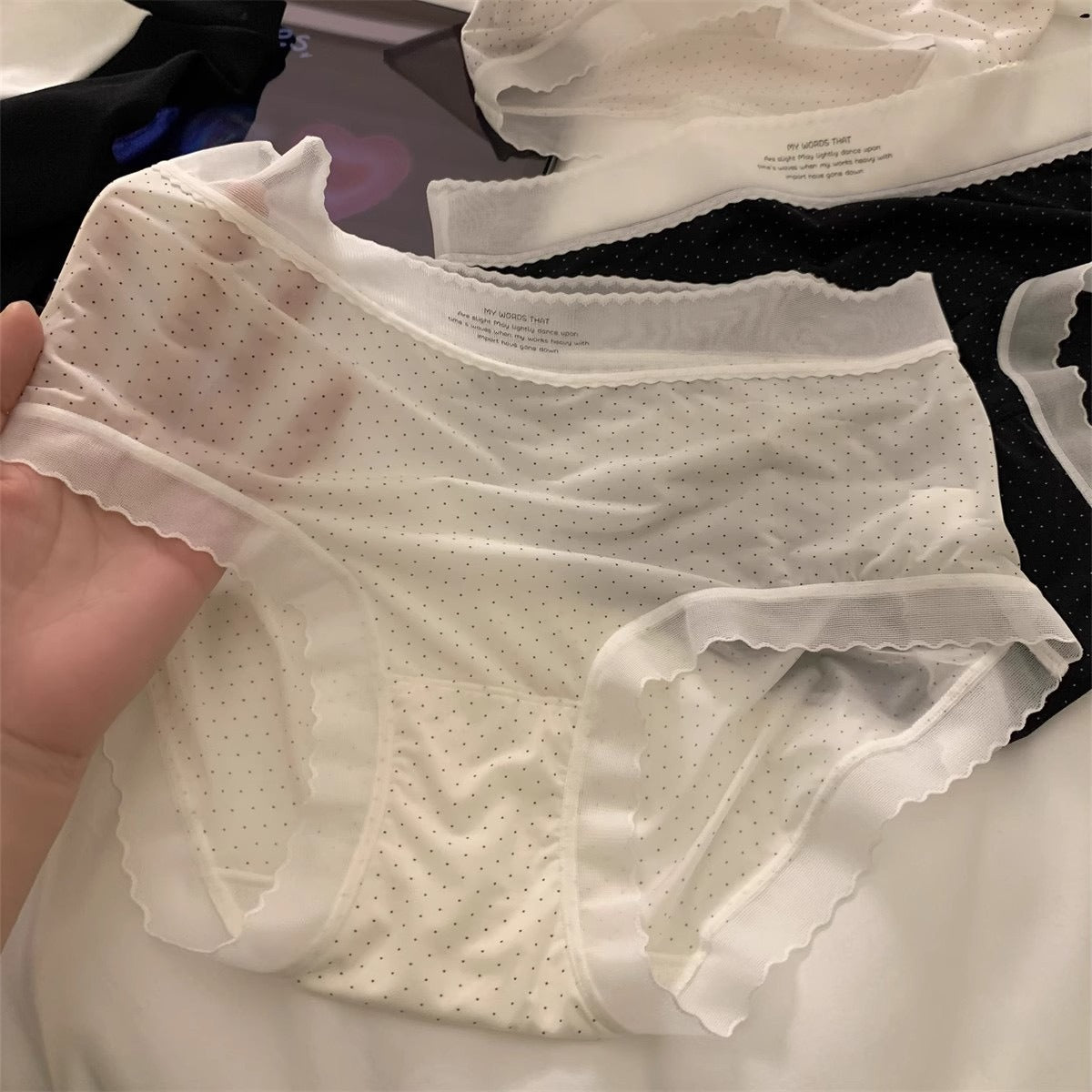 Dotted Ice Silk Buttermilk Panties