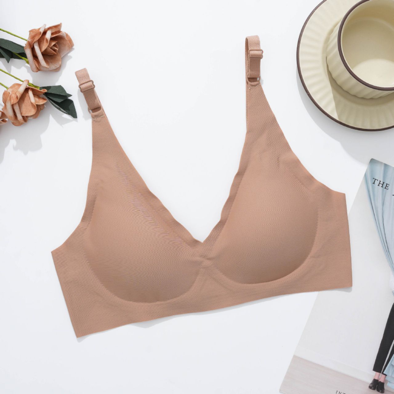 Seamless Jelly V Neck Wireless Bra