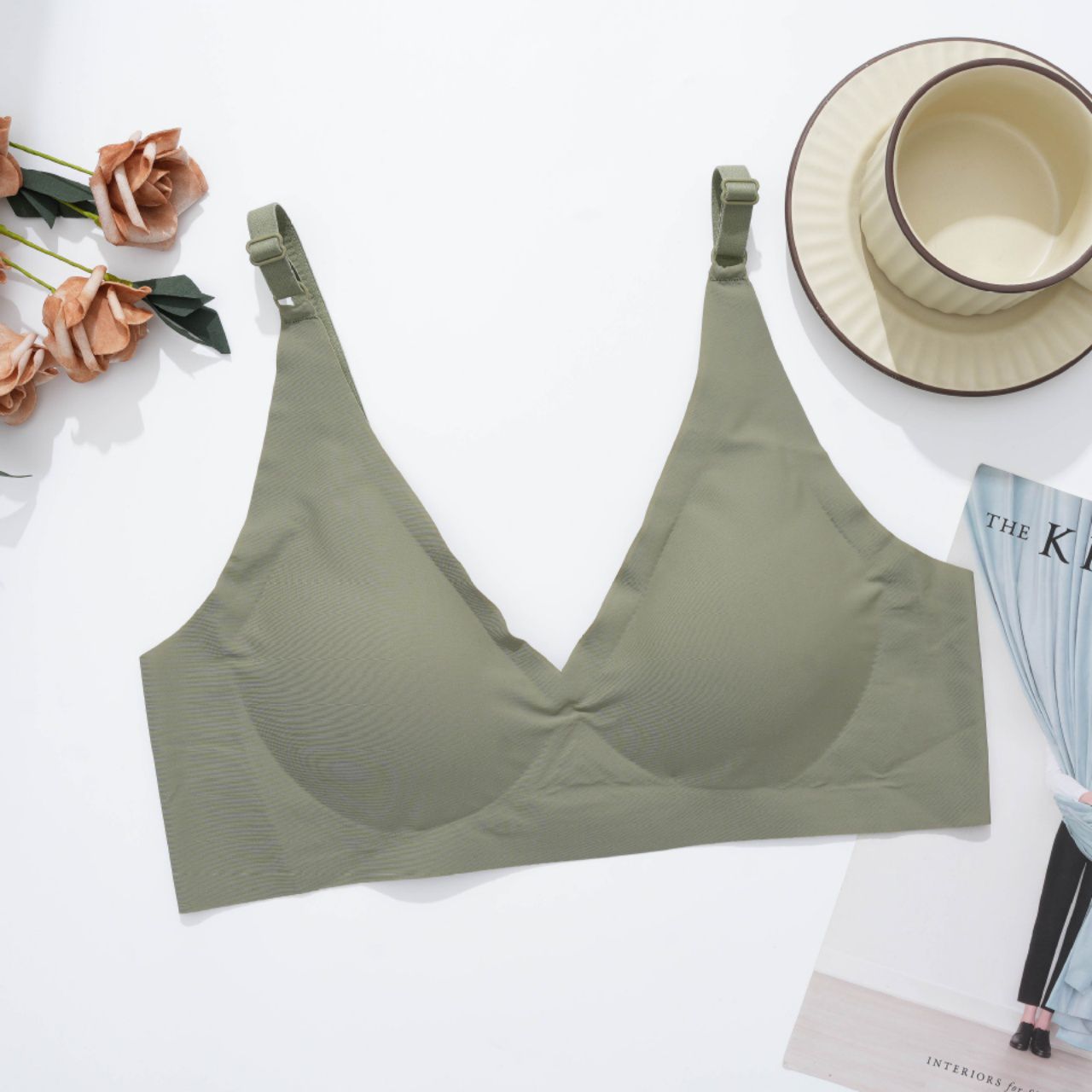 Seamless Jelly V Neck Wireless Bra