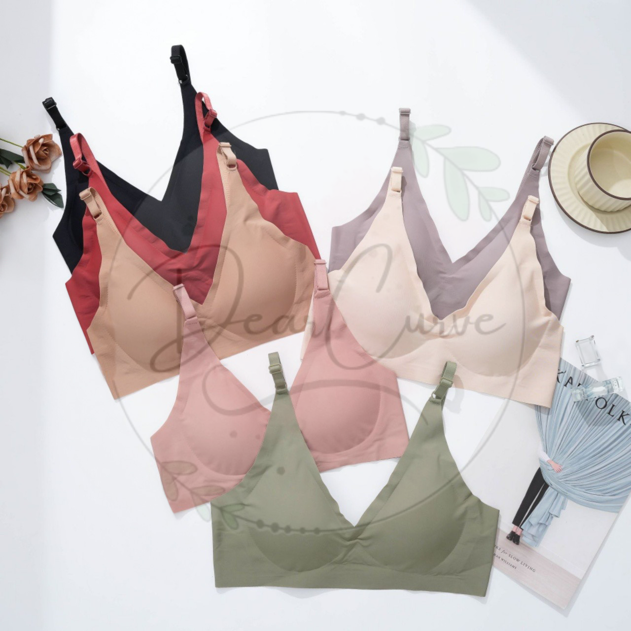 Seamless Jelly V Neck Wireless Bra